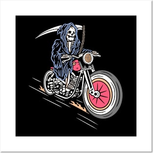 Biker skull Posters and Art